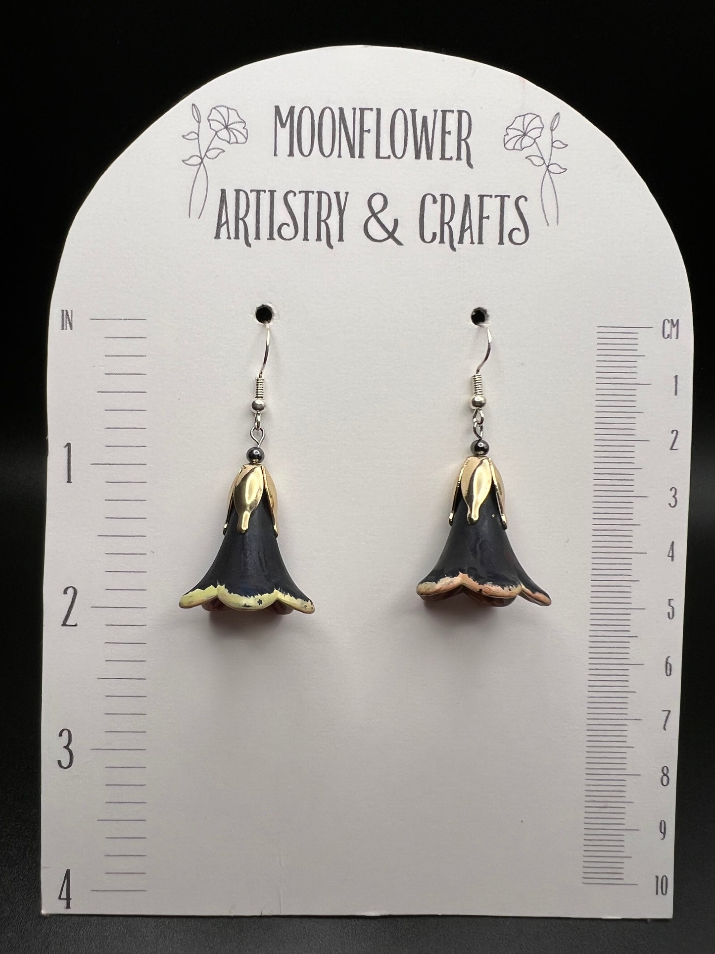 Hand Painted Acrylic Flower Earrings- Medium