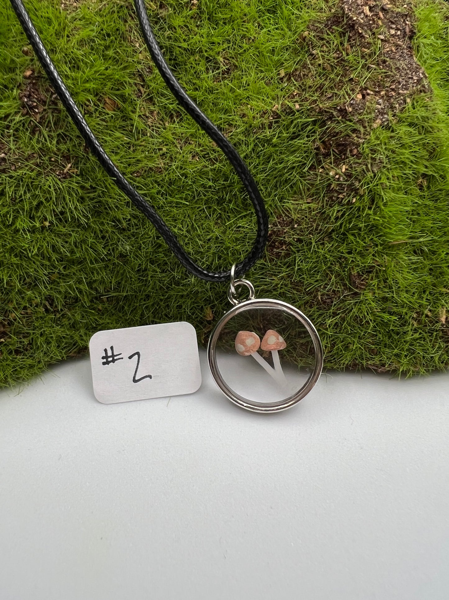 Medium Framed Mushroom Necklaces