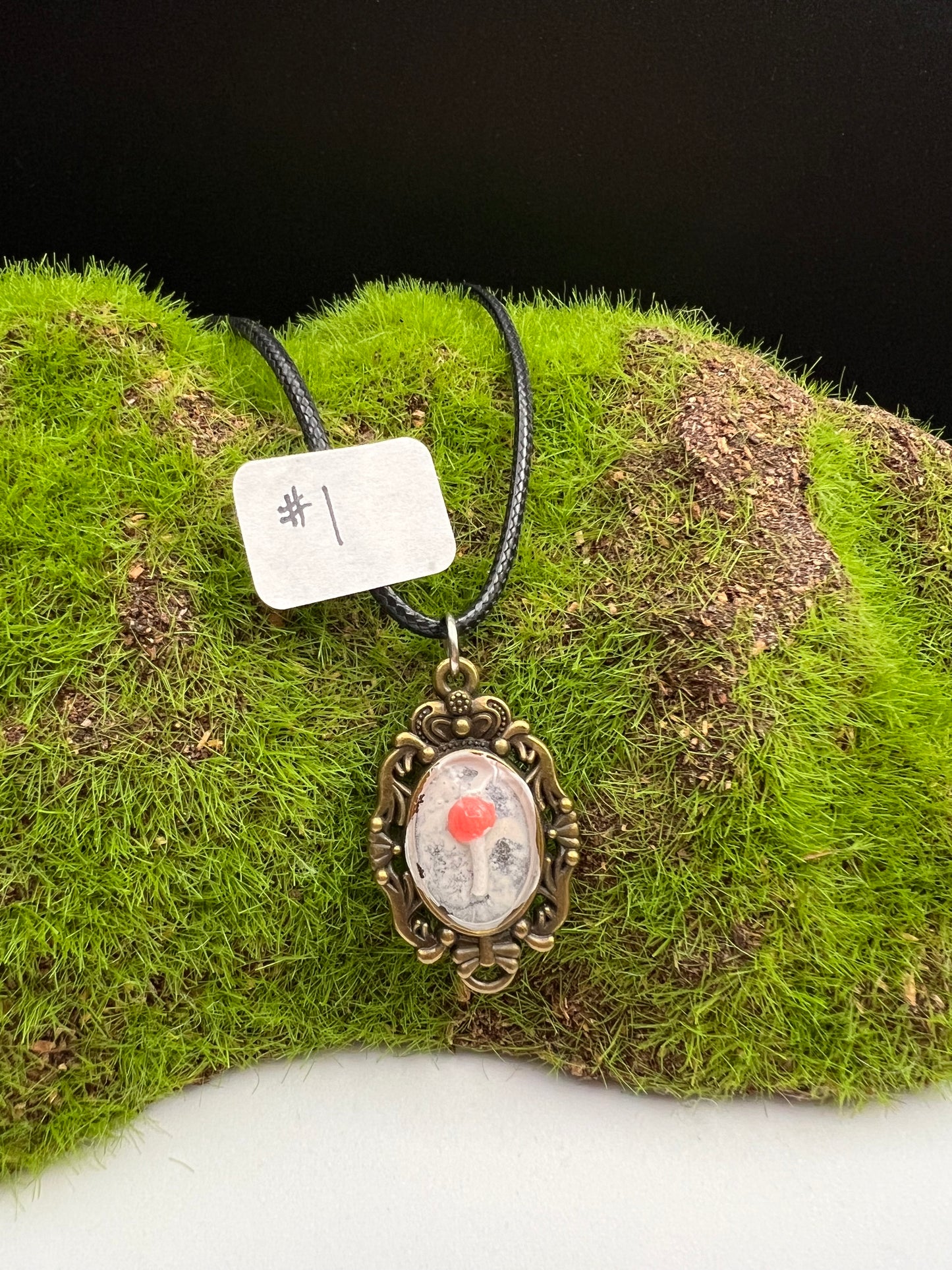 Medium Framed Mushroom Necklaces