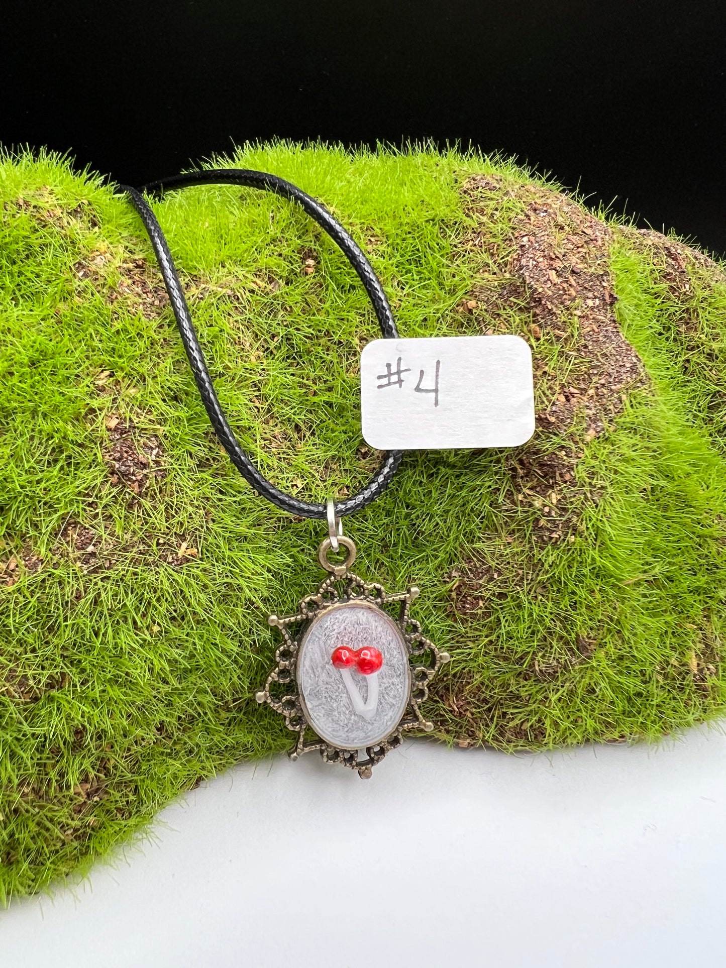 Medium Framed Mushroom Necklaces