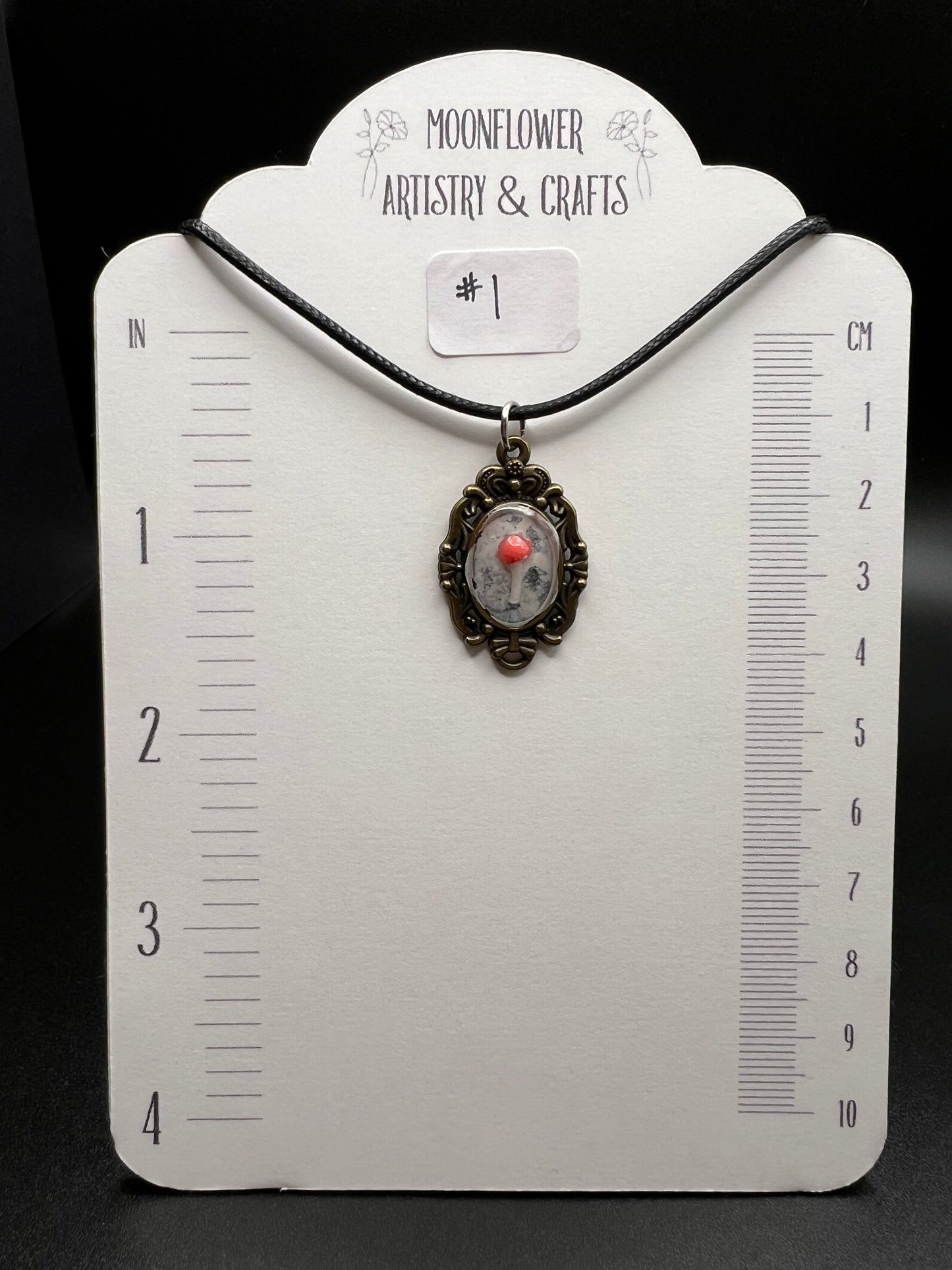 Medium Framed Mushroom Necklaces