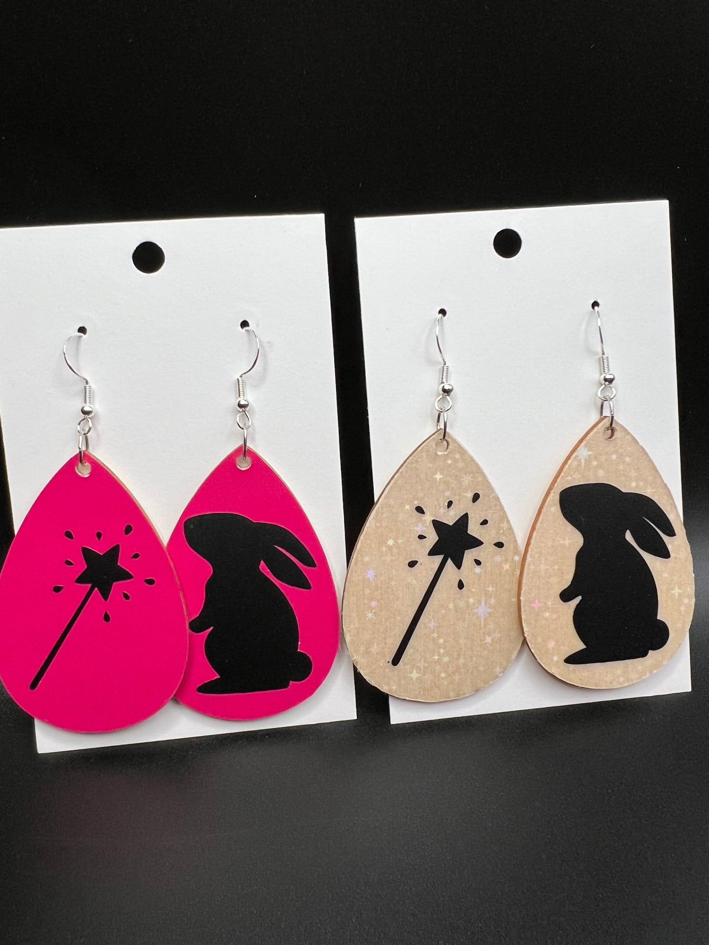 Wand and a rabbit earrings