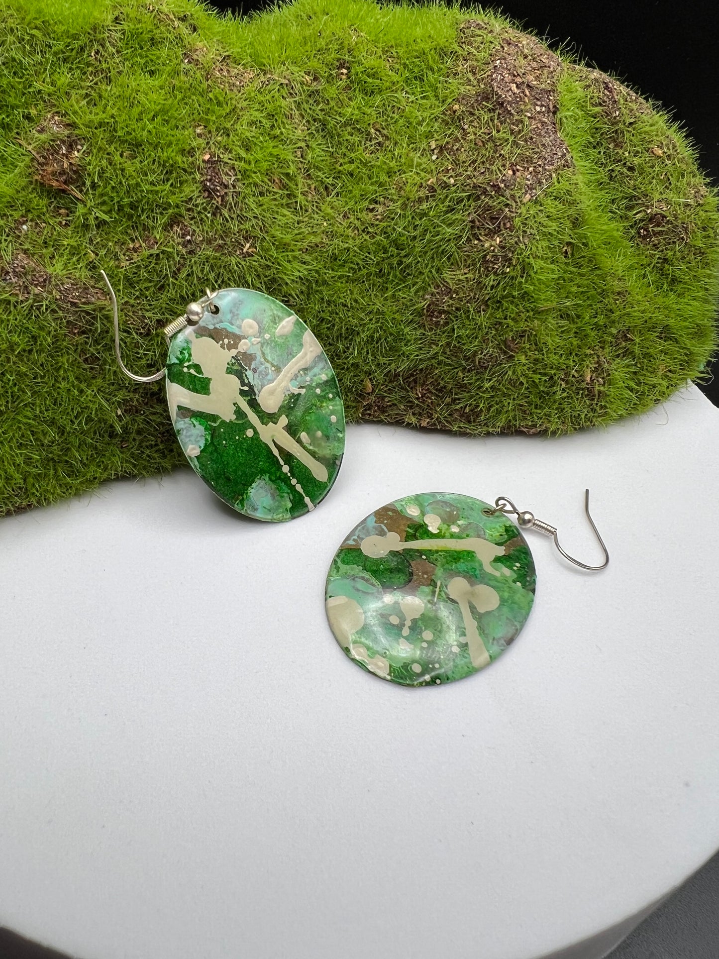 Large Marbled Earrings