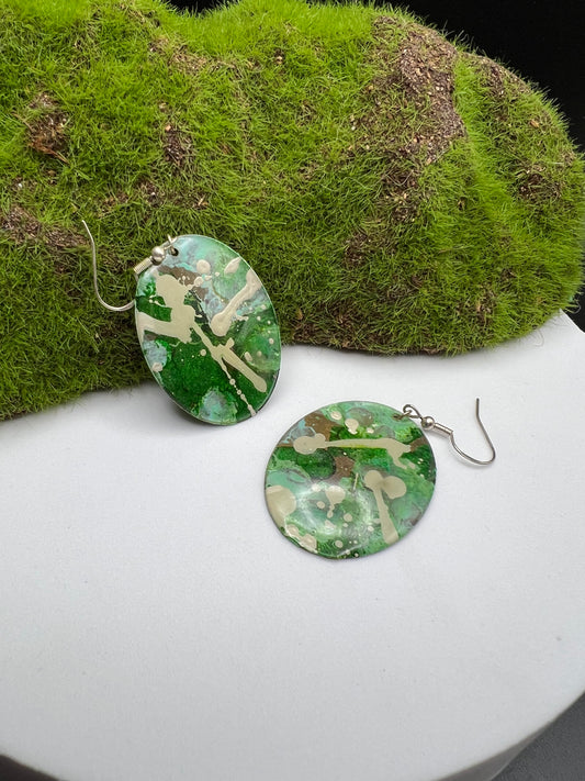 Large Marbled Earrings