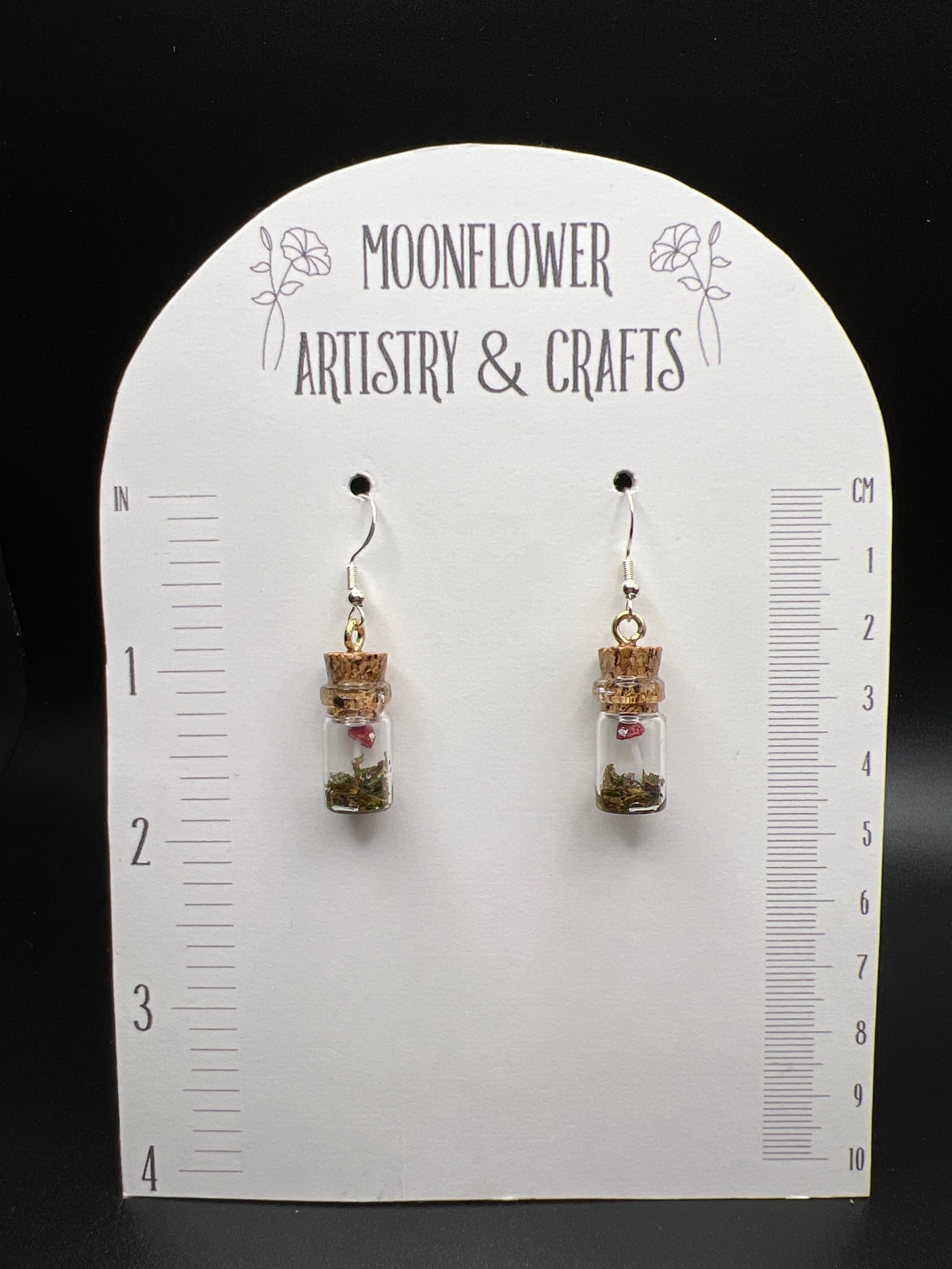 Small Mushroom Terrarium Earrings- Red