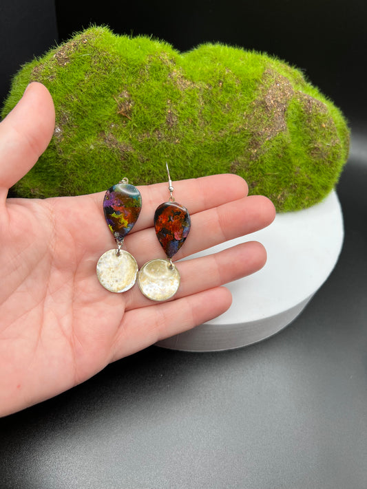 Medium Marbled Earrings