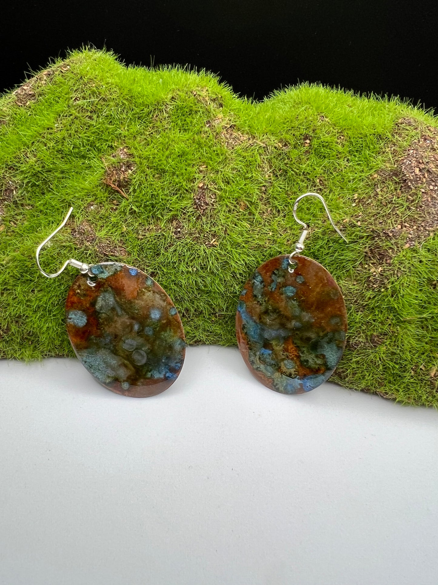 Large Marbled Earrings