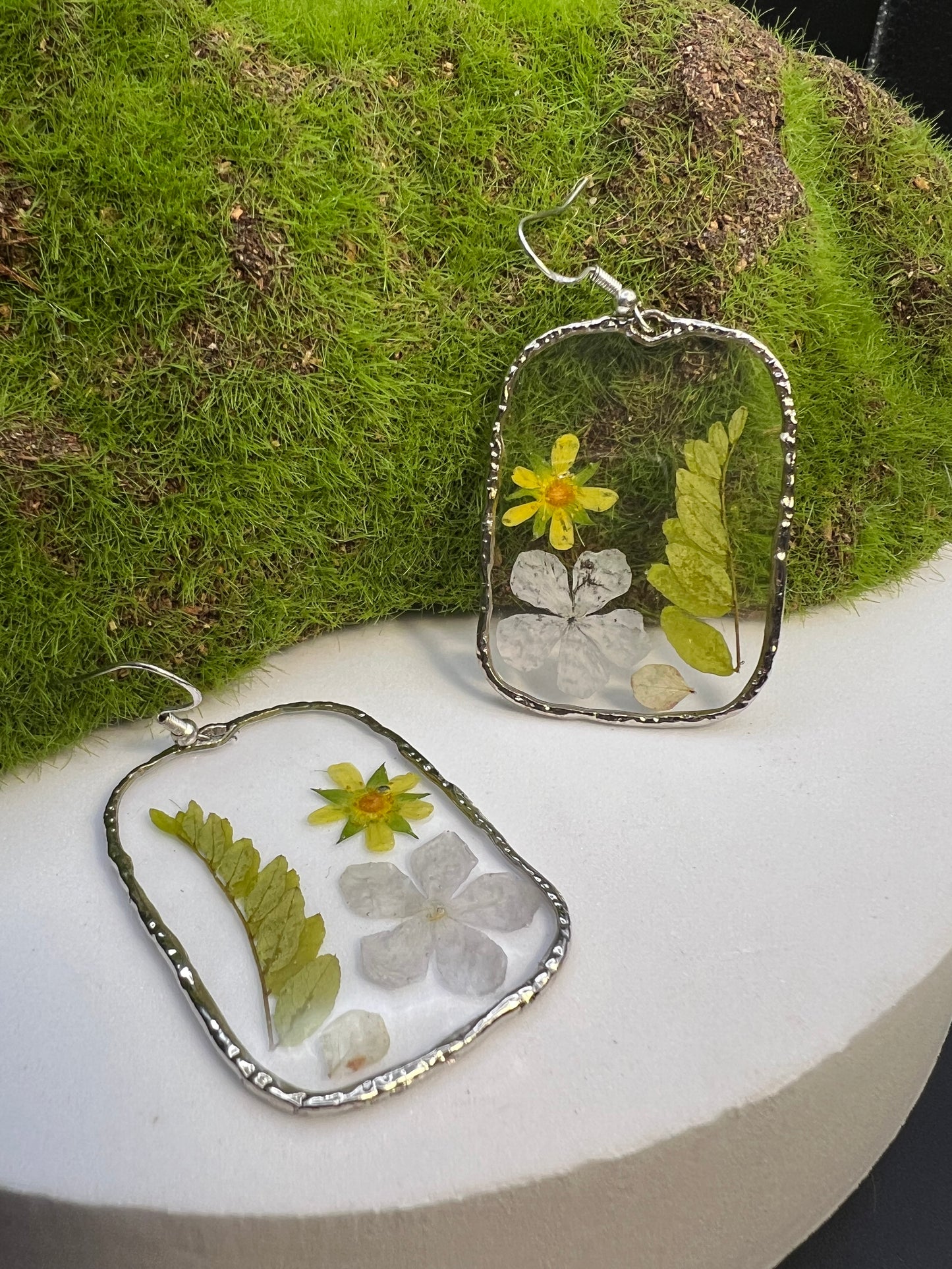 Large Pressed Flower Earrings