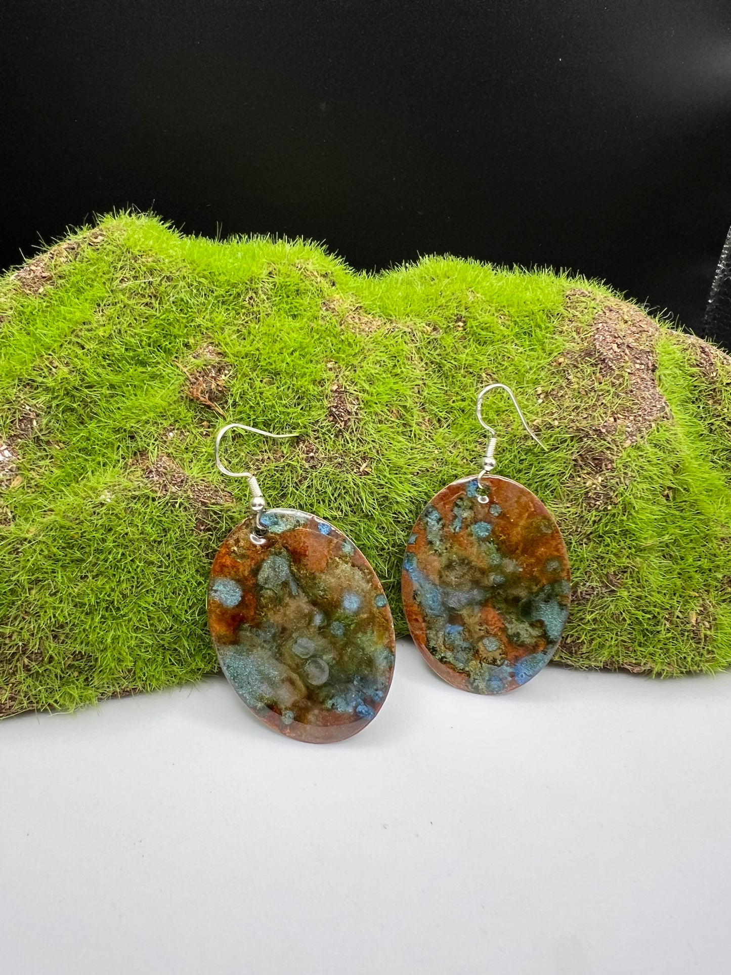 Large Marbled Earrings