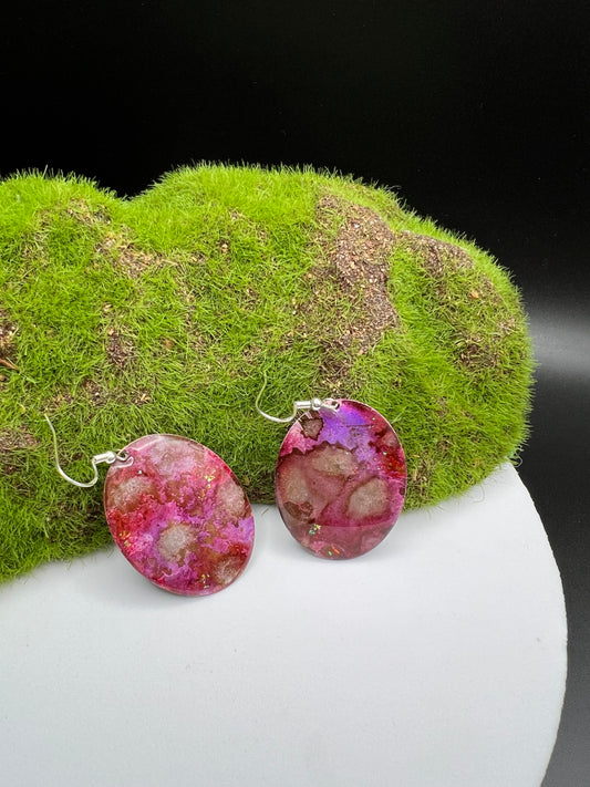 Large Marbled Earrings