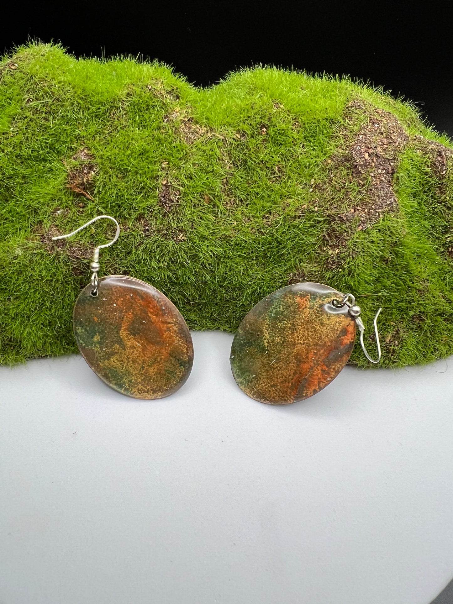 Large Marbled Earrings