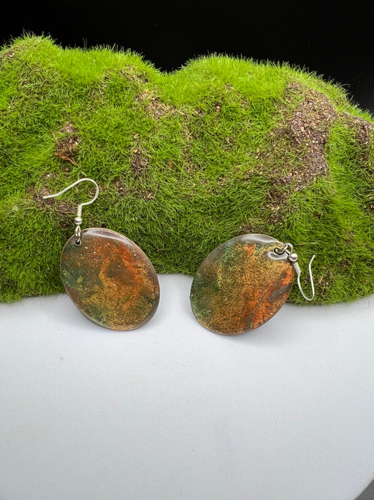 Large Marbled Earrings