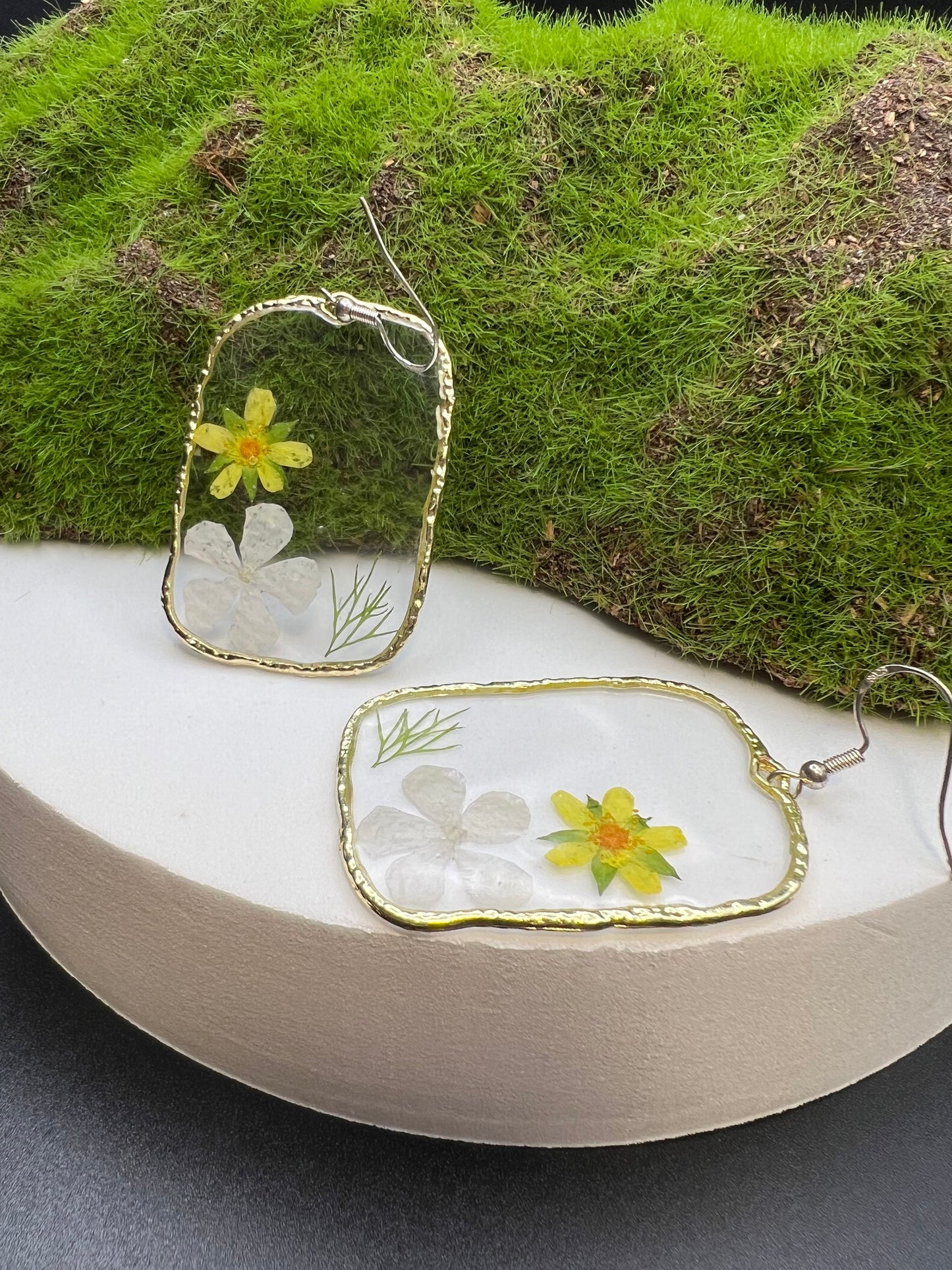 Large Pressed Flower Earrings