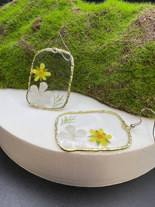 Large Pressed Flower Earrings