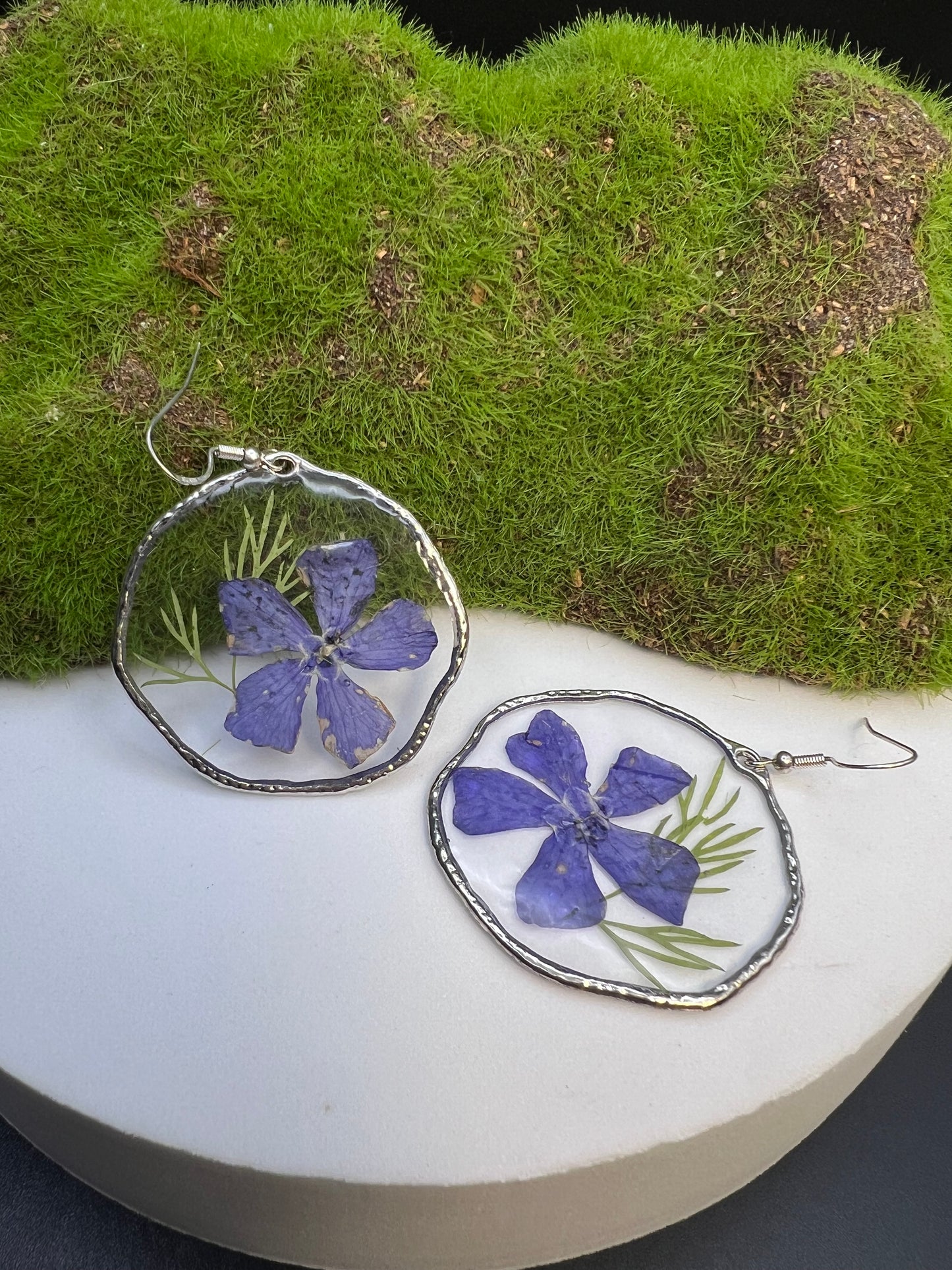 Large Pressed Flower Earrings