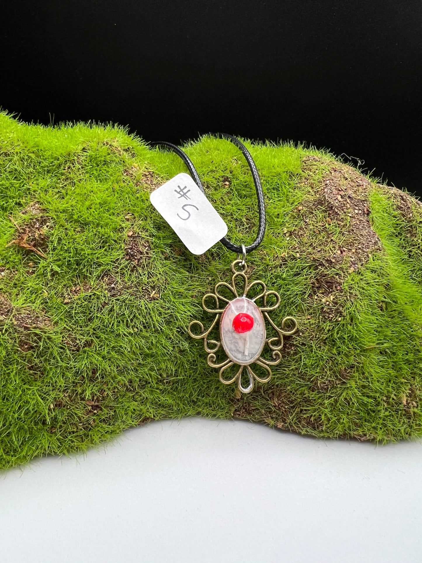 Medium Framed Mushroom Necklaces