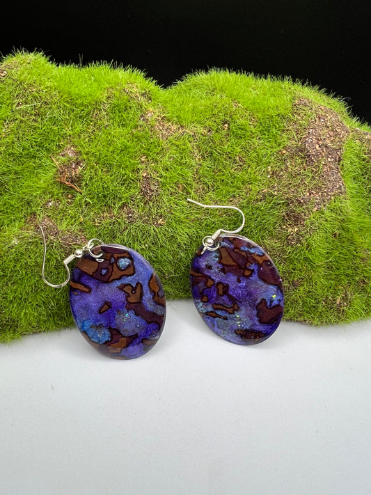 Large Marbled Earrings