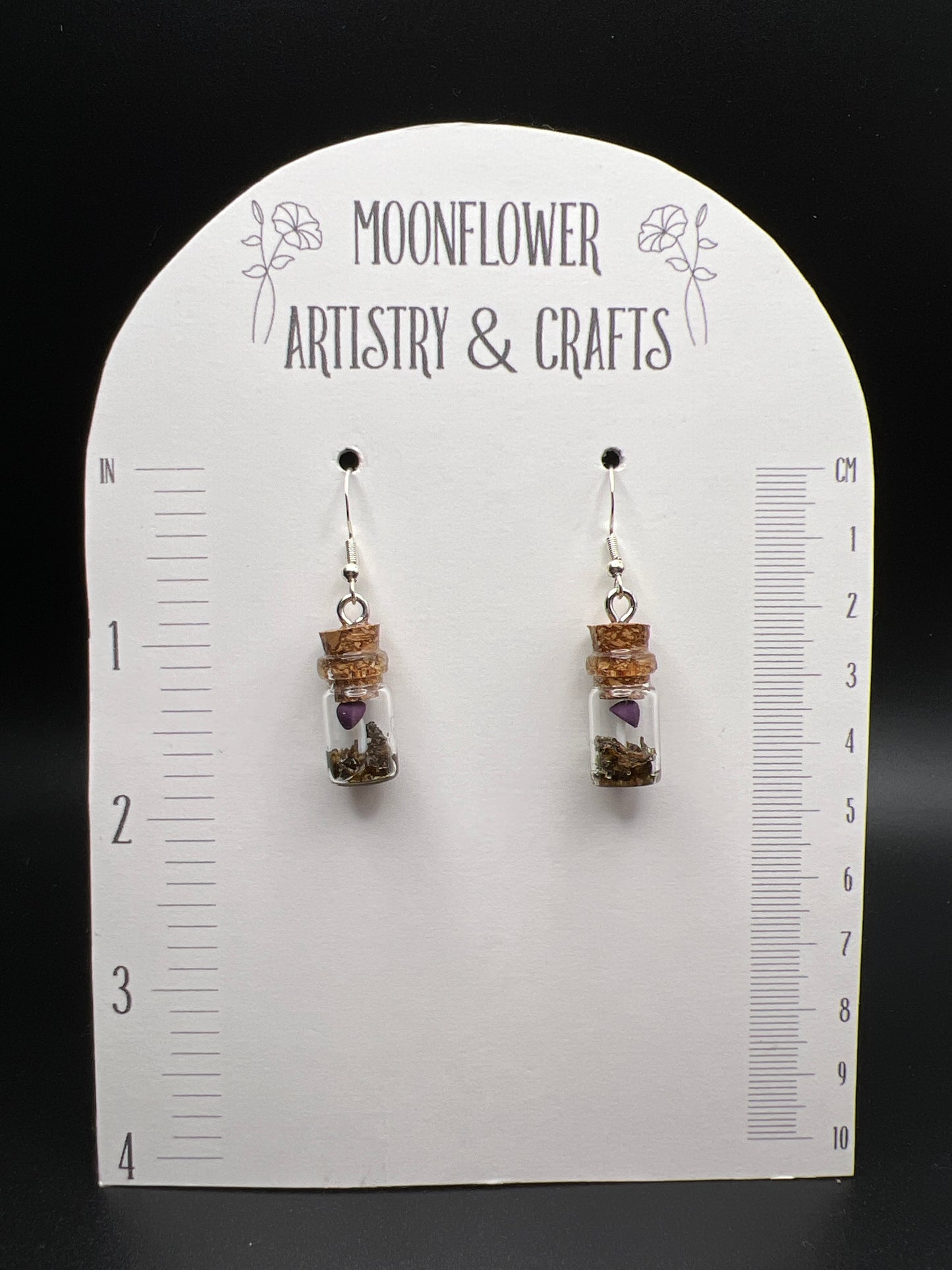 Small Mushroom Terrarium Earrings- Purple