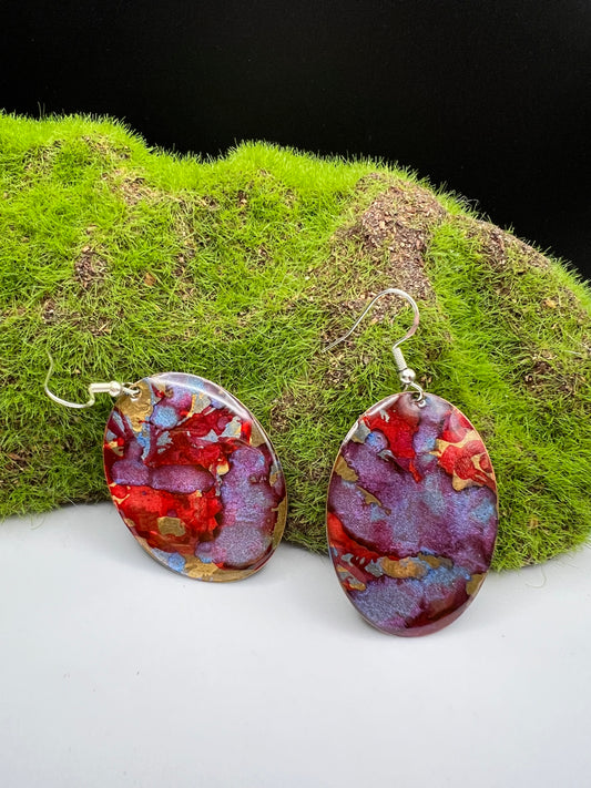 Large Marbled Earrings