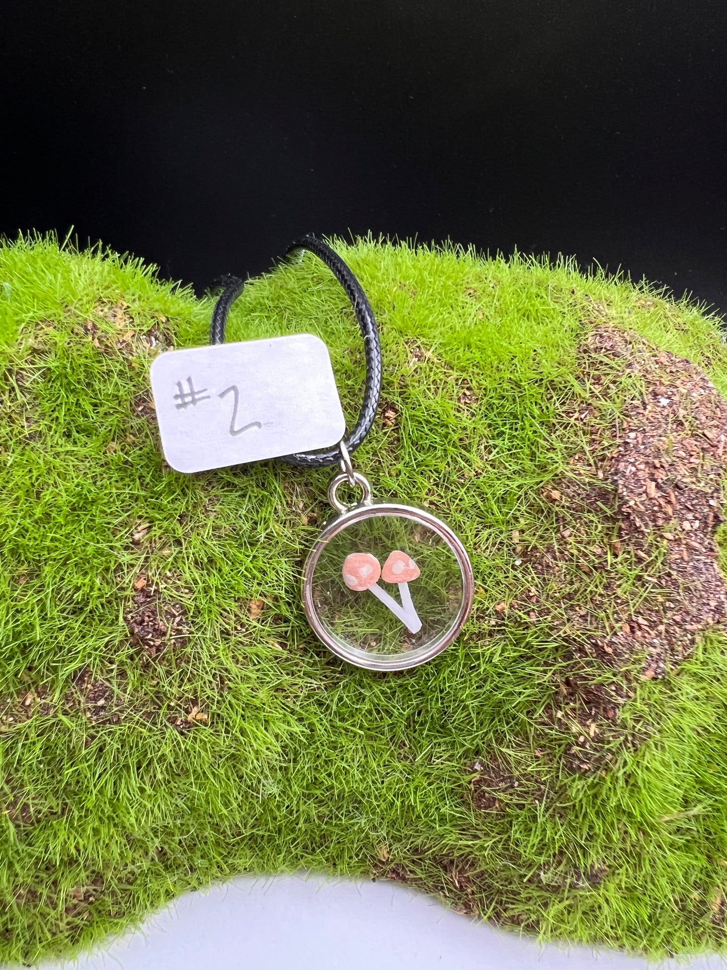 Medium Framed Mushroom Necklaces