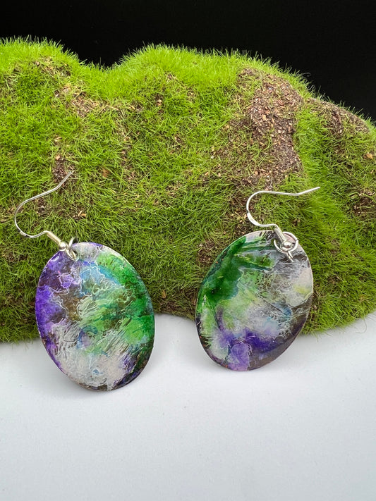 Large Marbled Earrings